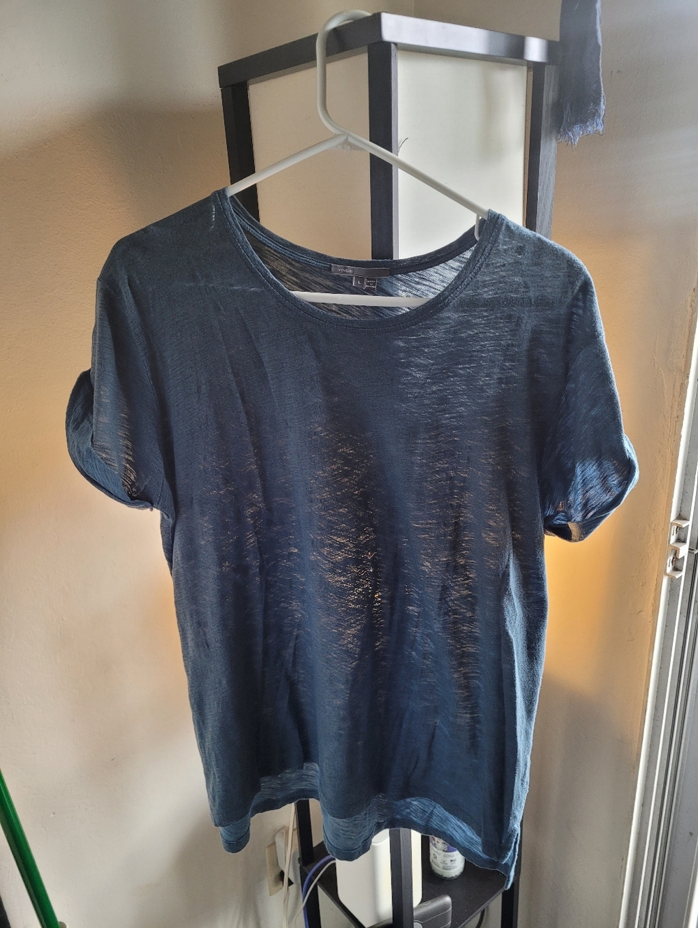 Vince Blue Short-Sleeve Crewneck Tee Sz L